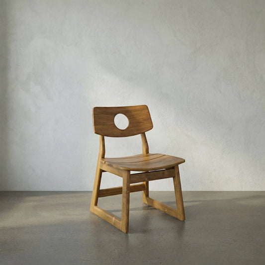 Buraco Chair by Noir in satin gloss teak. Made from teak in a modern style.