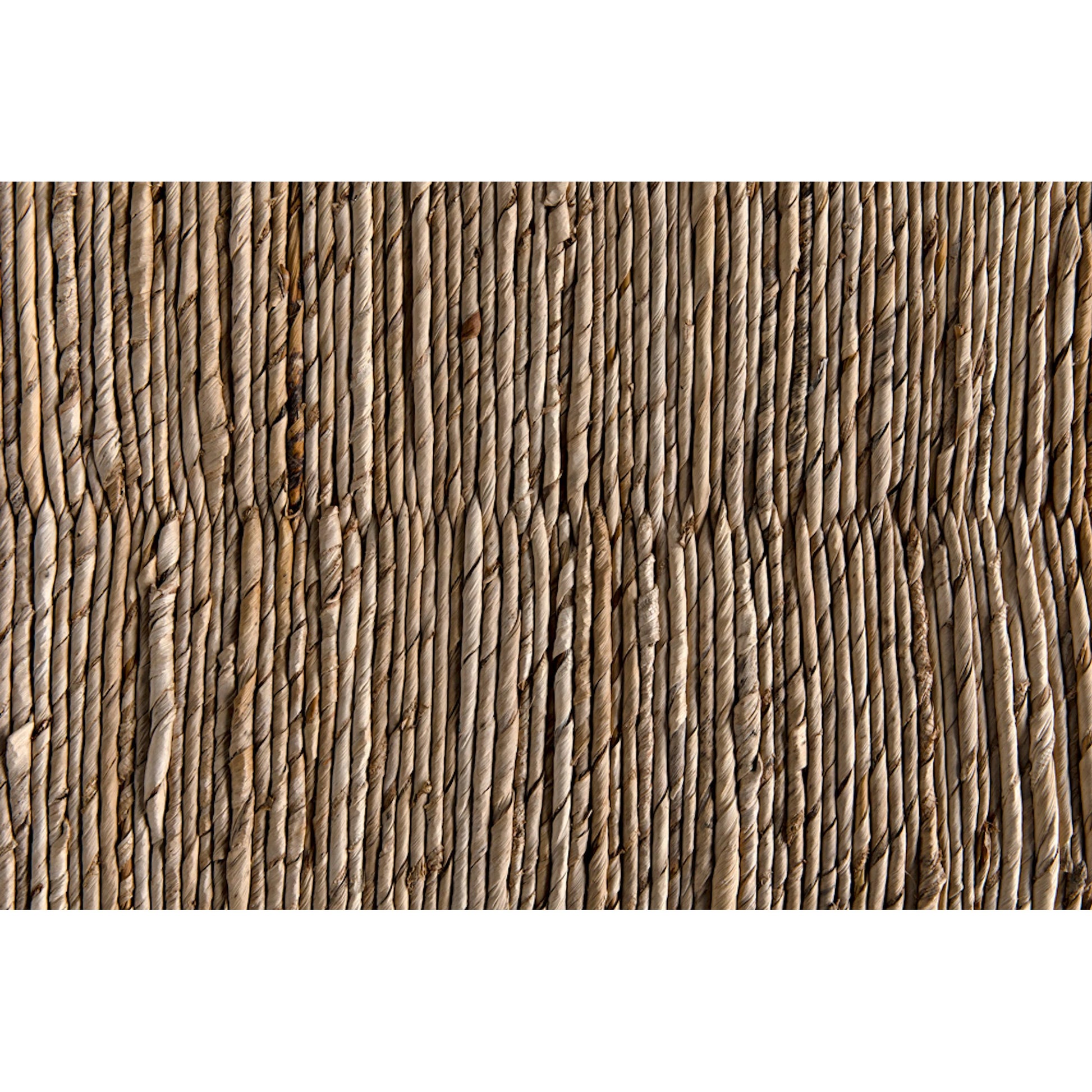 Stockholm Bench by Noir in rush seagrass. Made from teak and rush seagrass in a cottage & farmhouse style.