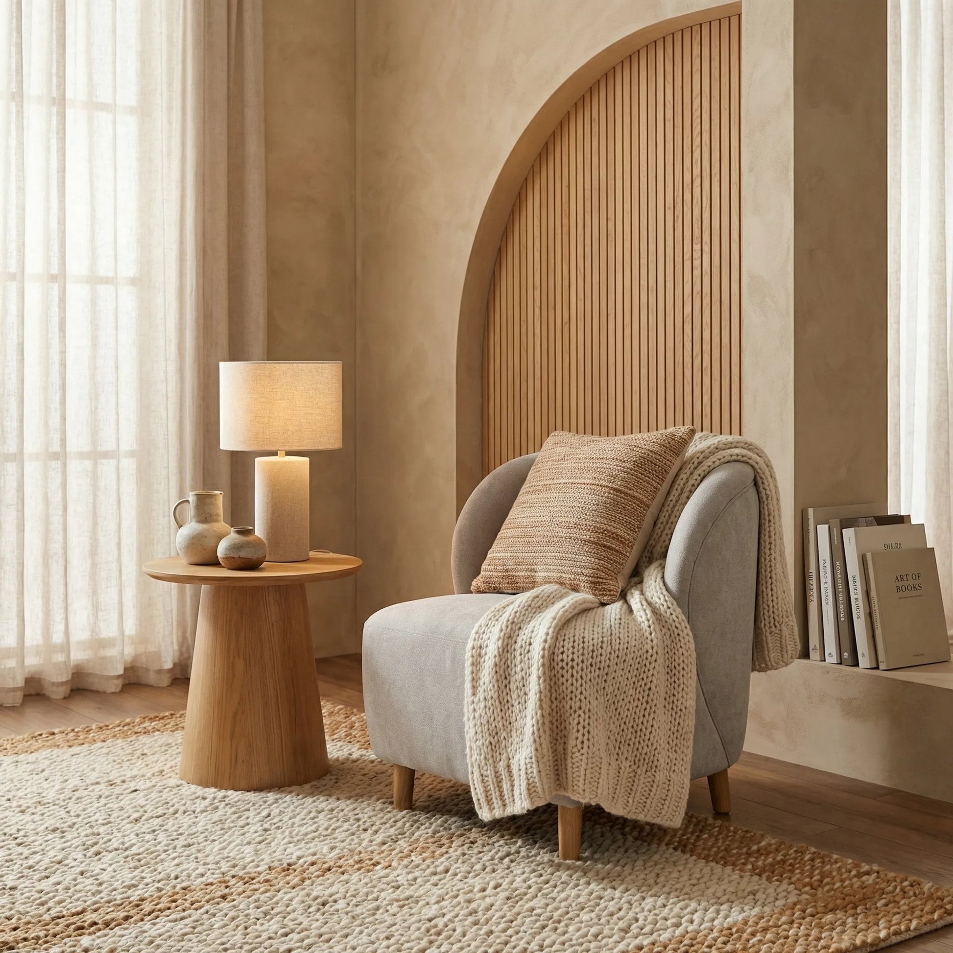 Laffont Chair by Noir. Made from sungkai and fabric in a modern style.