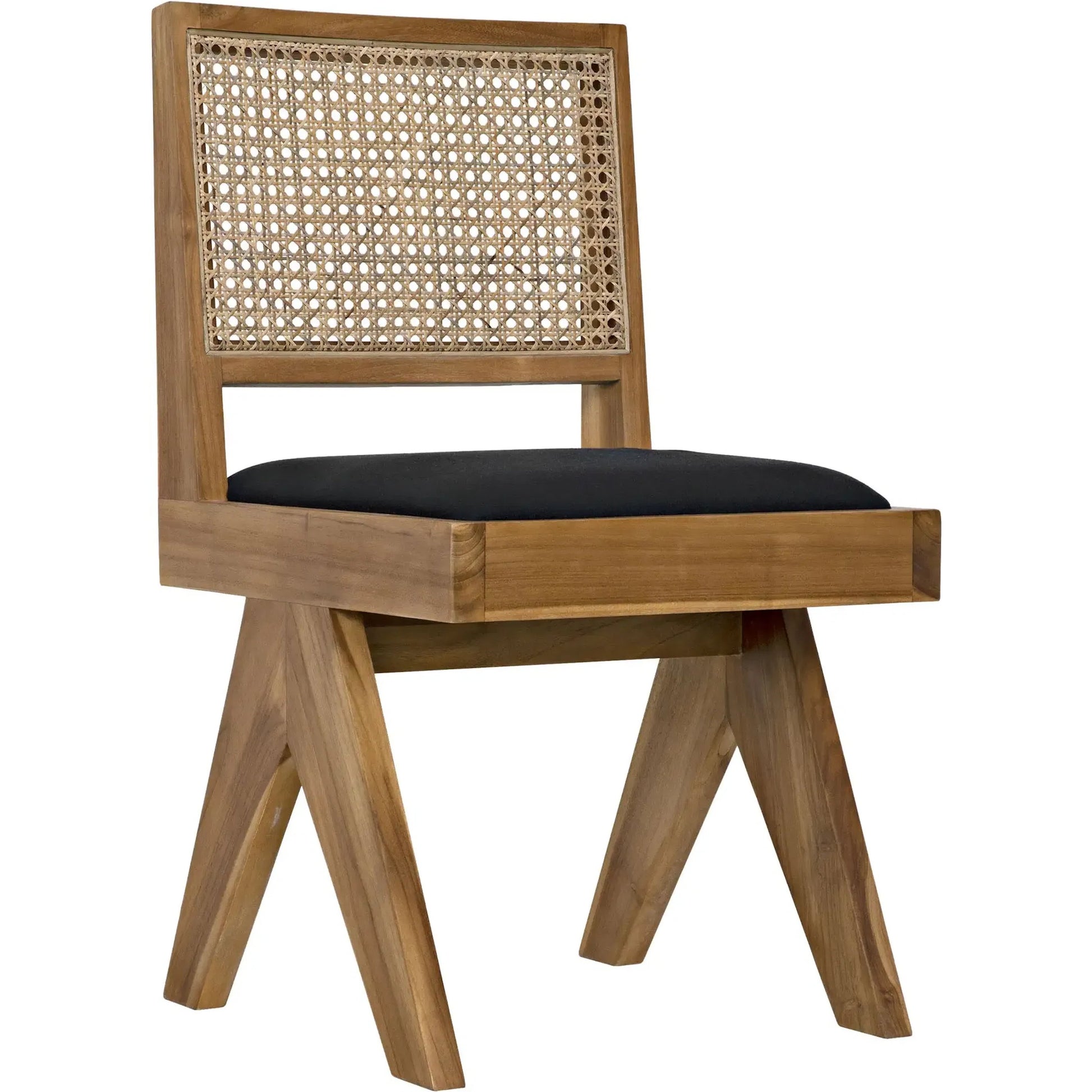 Contucius Chair by Noir in clear coat flat teak. Made from teak and canning in a cottage & farmhouse style.