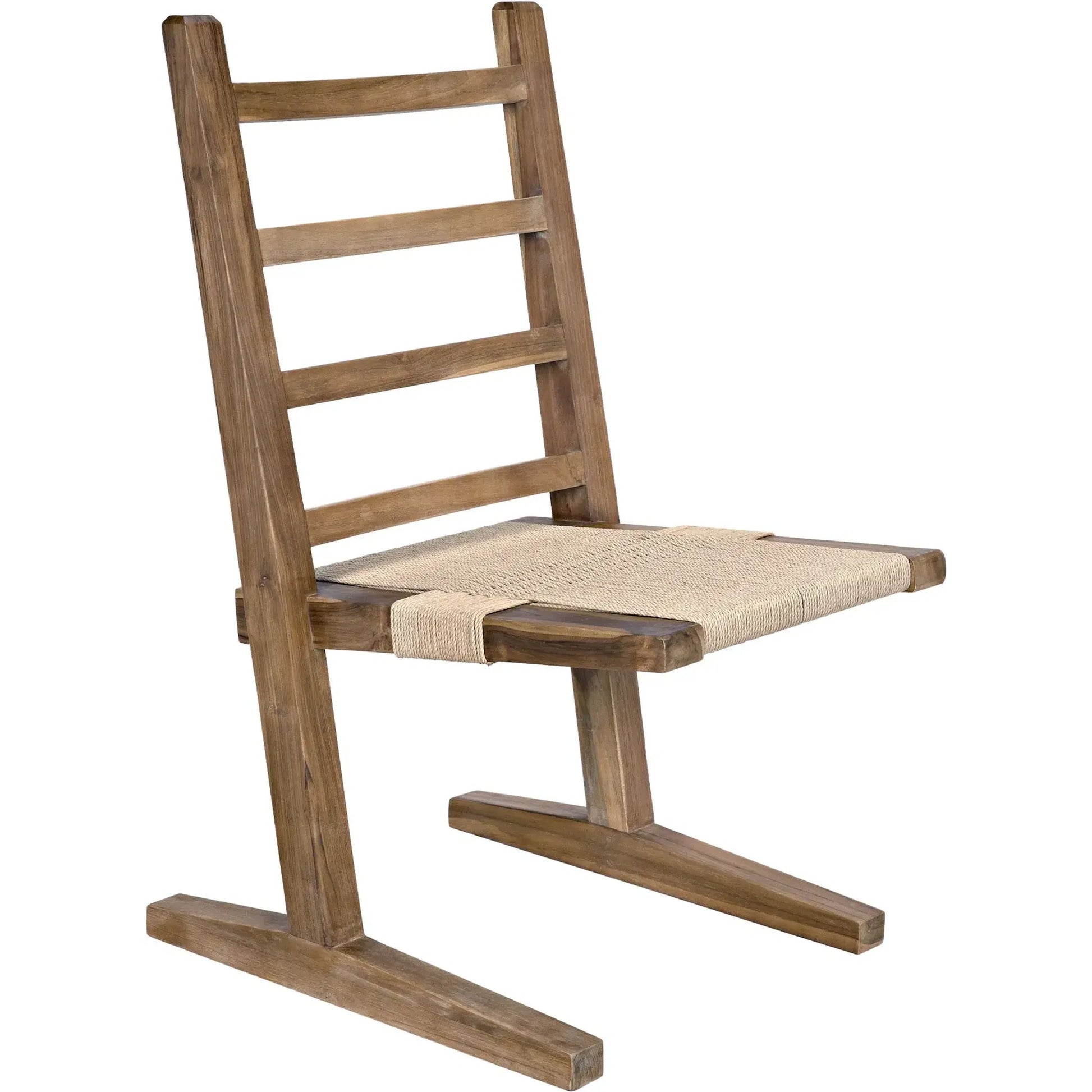 Salam Chair by Noir in clear coat flat teak. Made from teak and rope in a cottage & farmhouse style.