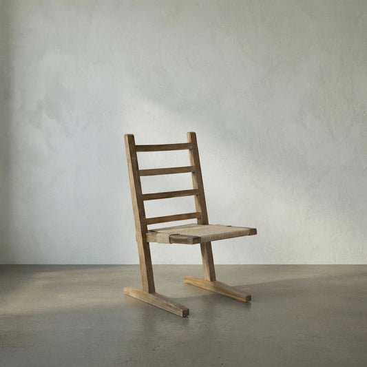 Salam Chair by Noir in clear coat flat teak. Made from teak and rope in a cottage & farmhouse style.