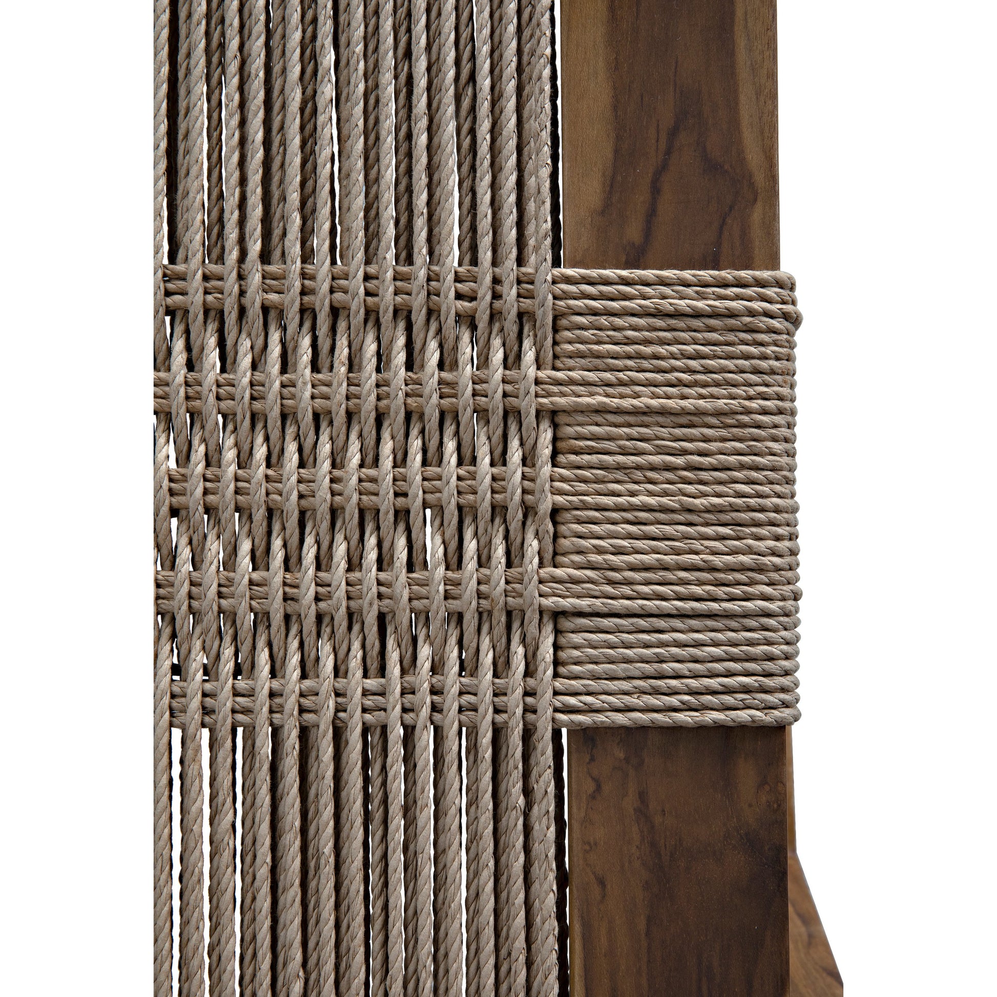 Salam Chair by Noir in clear coat flat teak. Made from teak and rope in a cottage & farmhouse style.