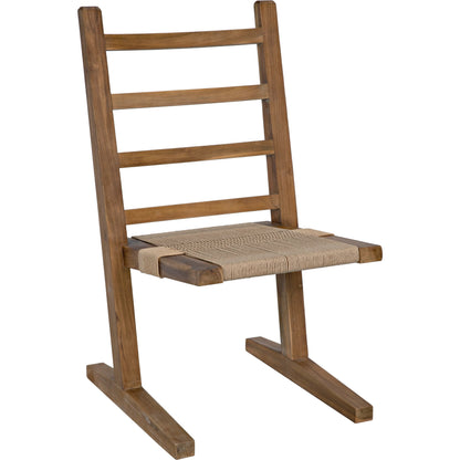 Salam Chair by Noir in clear coat flat teak. Made from teak and rope in a cottage & farmhouse style.