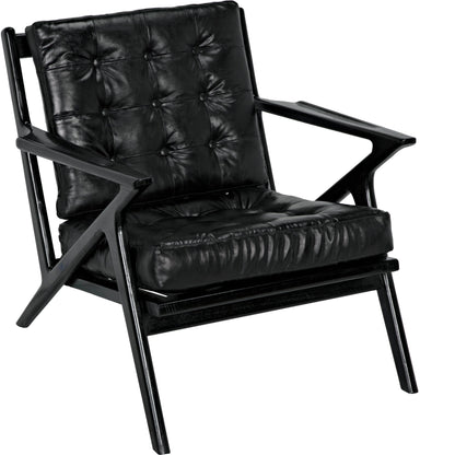 Lauda Chair by Noir in charcoal black. Made from sungkai in a traditional style.