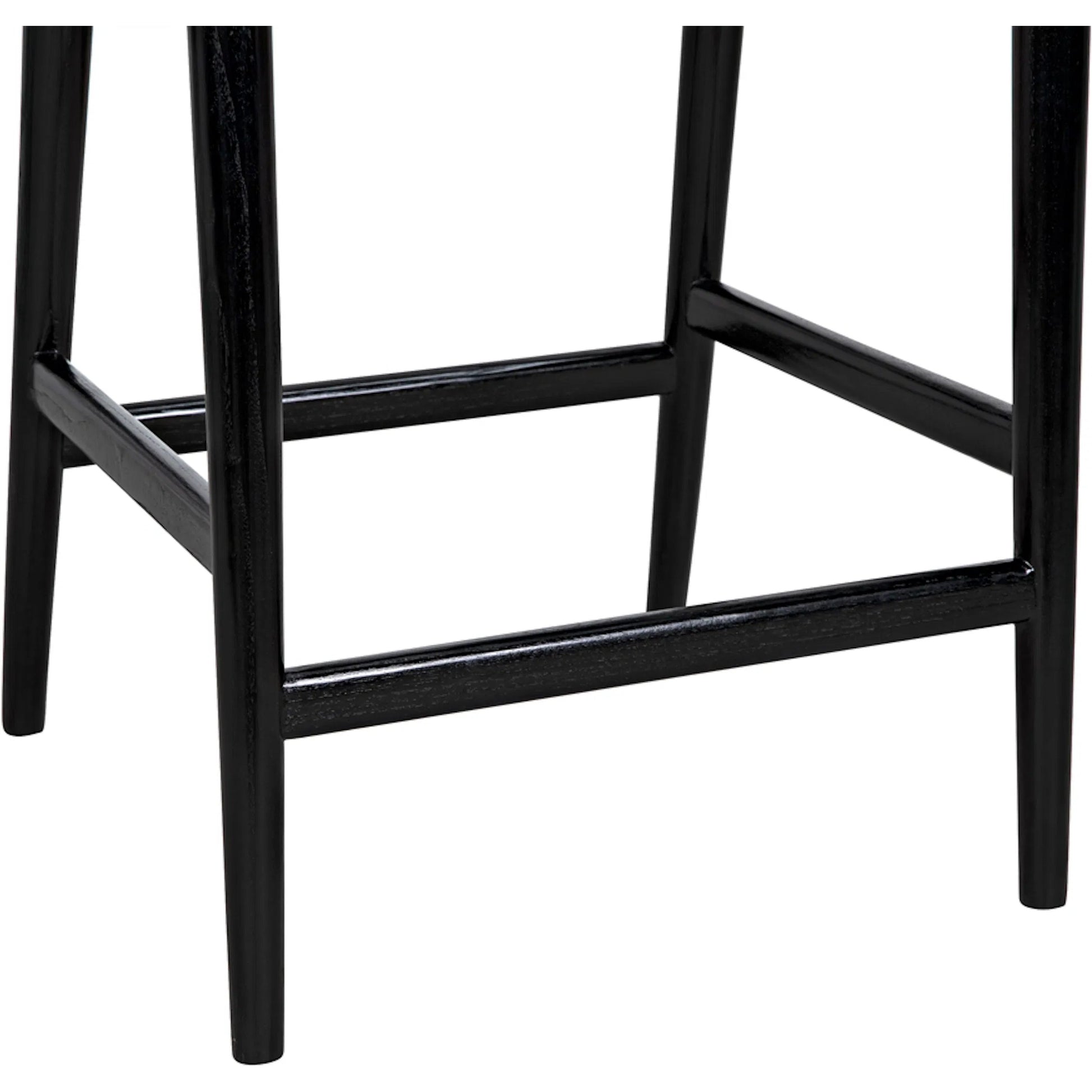 Ronald Counter Stool by Noir in charcoal black. Made from sungkai in a cottage & farmhouse style.