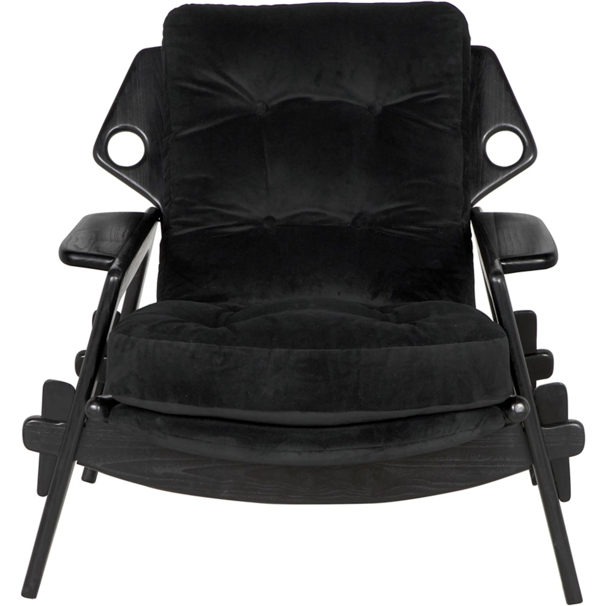 Pax Chair with Performance Velvet Upholstery by Noir in charcoal black. Made from mindi in a unique style.