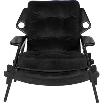 Pax Chair with Performance Velvet Upholstery by Noir in charcoal black. Made from mindi in a unique style.