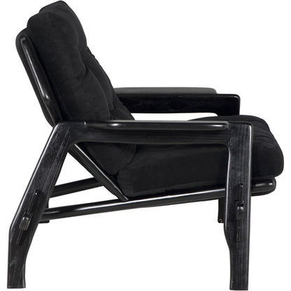 Pax Chair with Performance Velvet Upholstery by Noir in charcoal black. Made from mindi in a unique style.