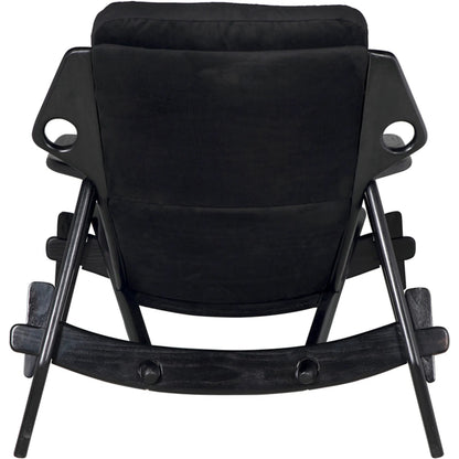 Pax Chair with Performance Velvet Upholstery by Noir in charcoal black. Made from mindi in a unique style.