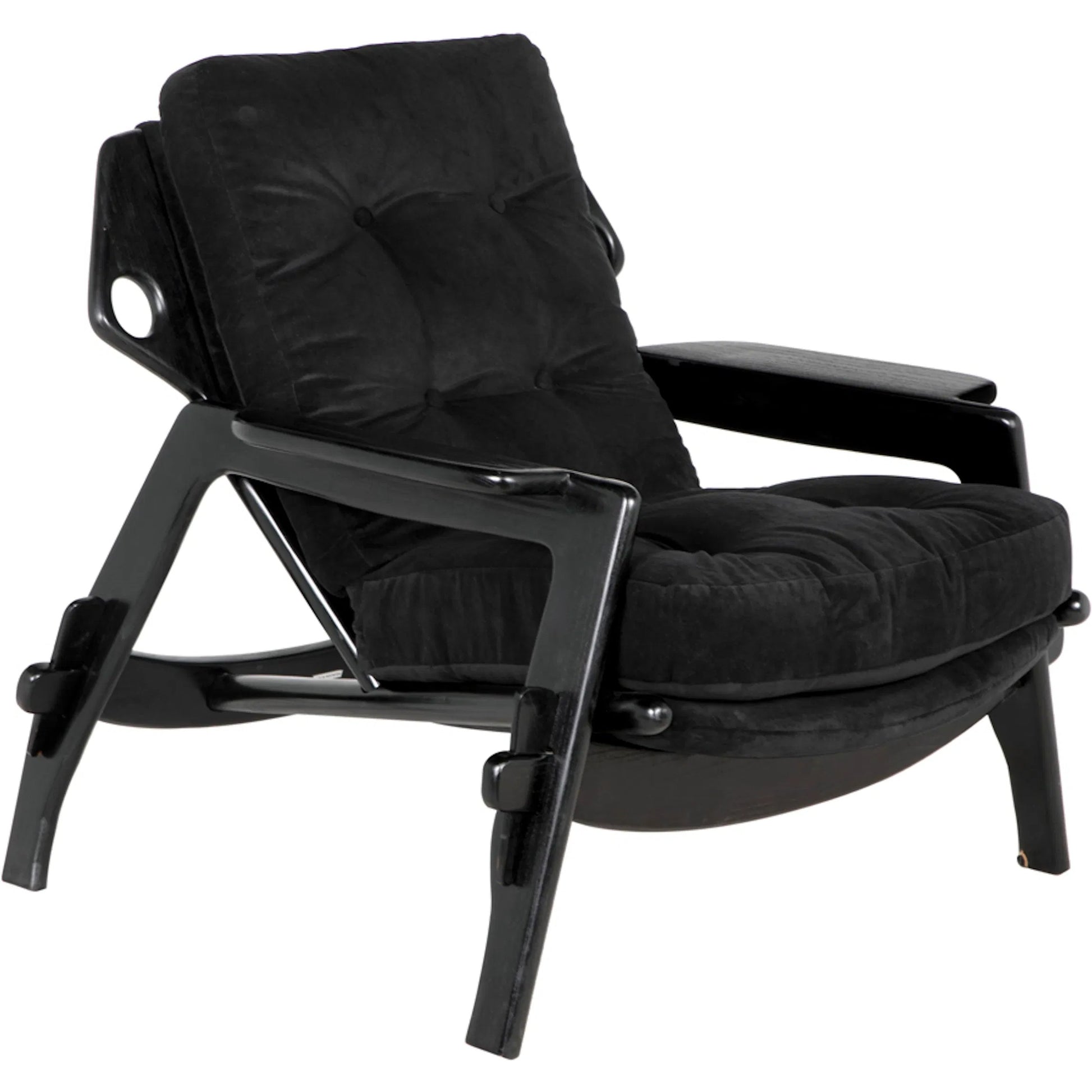 Pax Chair with Performance Velvet Upholstery by Noir in charcoal black. Made from mindi in a unique style.