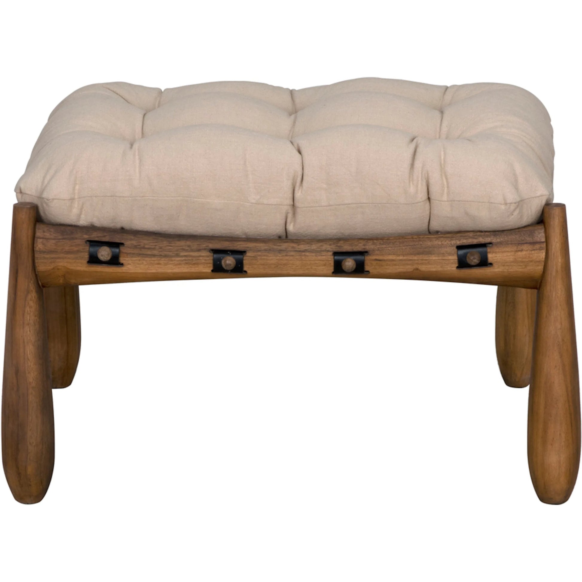 Dante Stool by Noir in clear coat satin. Made from teak in a unique style.