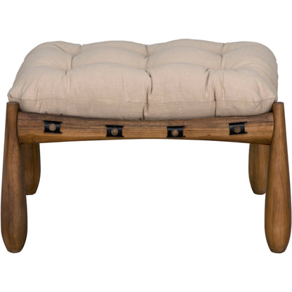 Dante Stool by Noir in clear coat satin. Made from teak in a unique style.