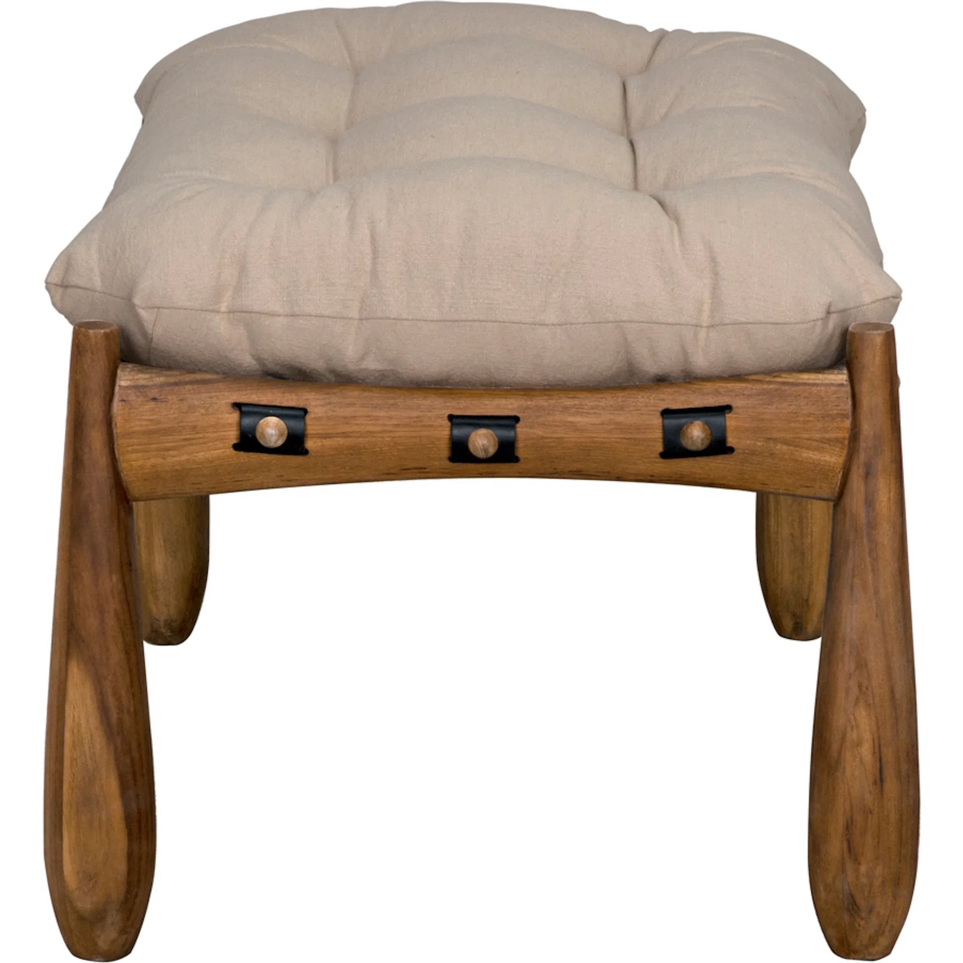 Dante Stool by Noir in clear coat satin. Made from teak in a unique style.