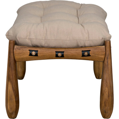 Dante Stool by Noir in clear coat satin. Made from teak in a unique style.