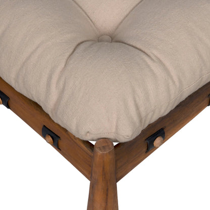 Dante Stool by Noir in clear coat satin. Made from teak in a unique style.