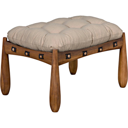Dante Stool by Noir in clear coat satin. Made from teak in a unique style.