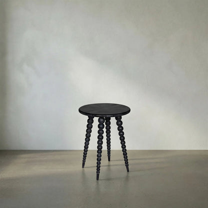 Rebecca Side Table by Noir in cinder black. Made from mindi in a modern style.