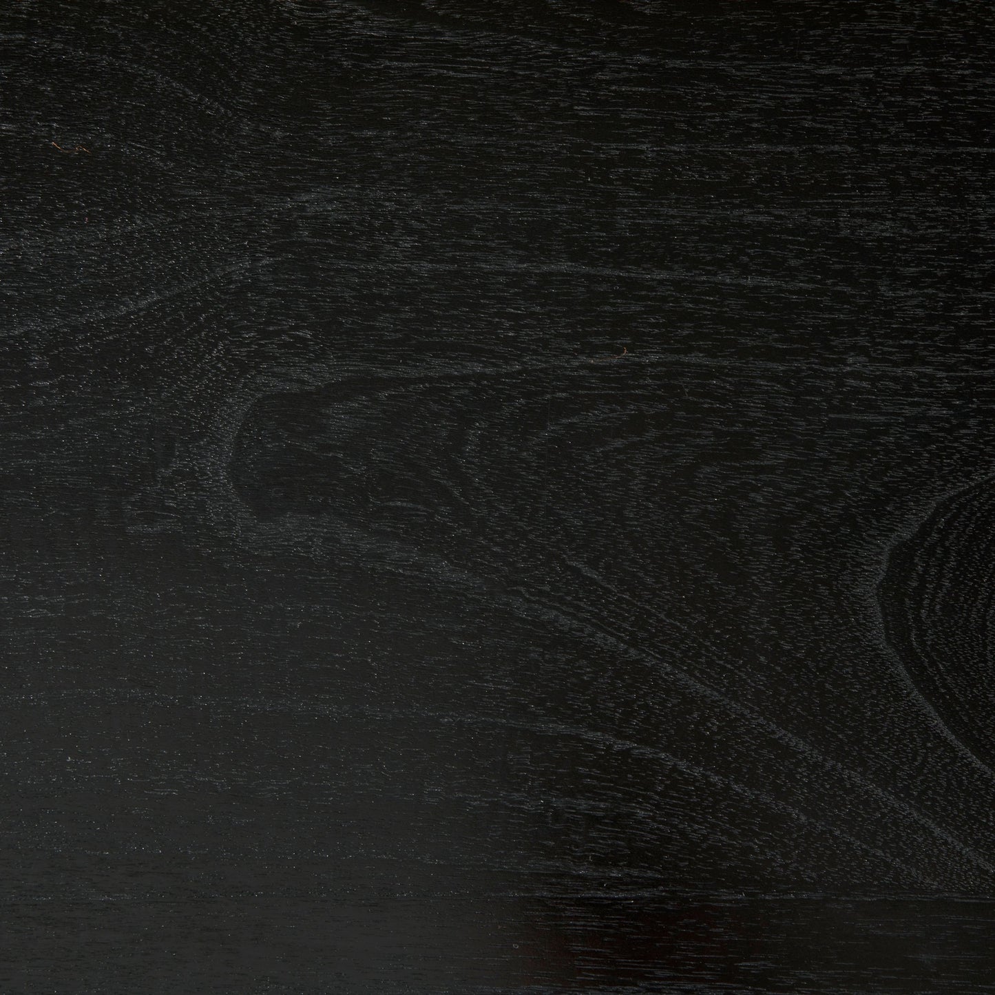 003 SI-2130205 | Closeup | Leonardo Desk by Noir in charcoal black. Made from mindi with brass pulls in a modern style.