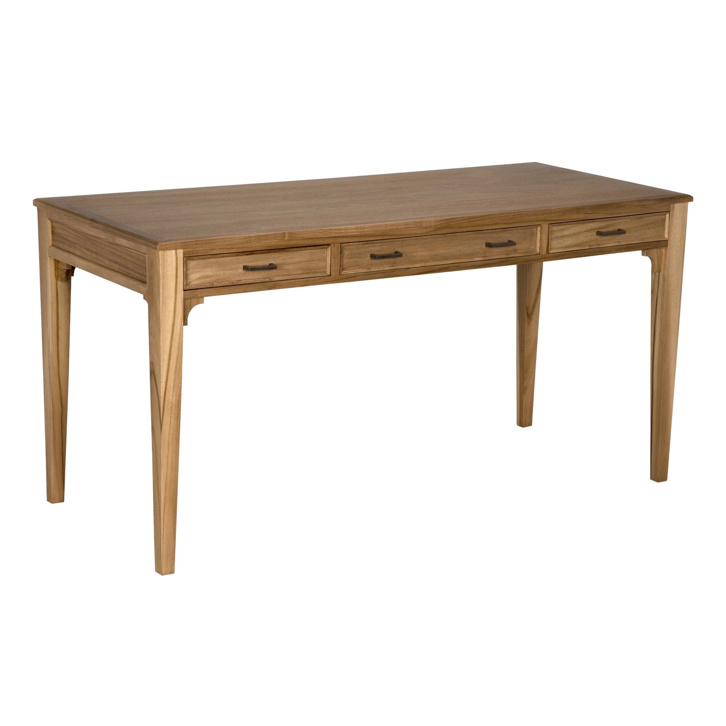 003 SI-2130189 | Primary Silo | Ambrose Desk by Noir in bleached teak. Made from teak with brass pulls in a cottage & farmhouse style.