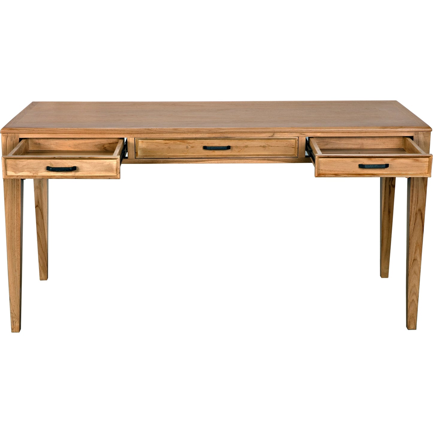 012 SI-2130189 | Additional Silo | Ambrose Desk by Noir in bleached teak. Made from teak with brass pulls in a cottage & farmhouse style.