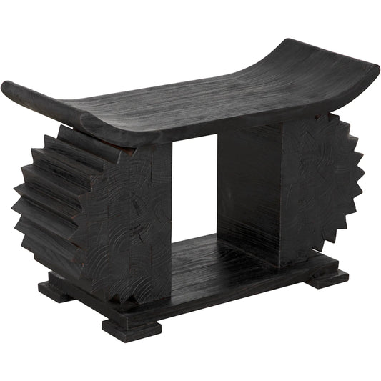 Duma Bench by Noir in burnt black. Made from munggur in a unique style.