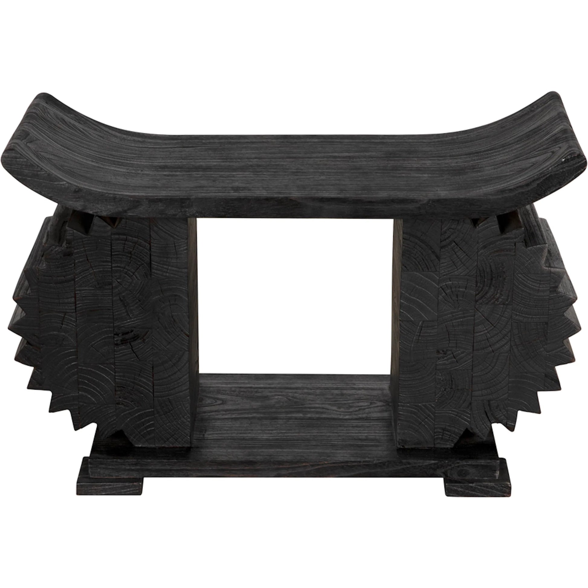 Duma Bench by Noir in burnt black. Made from munggur in a modern style.