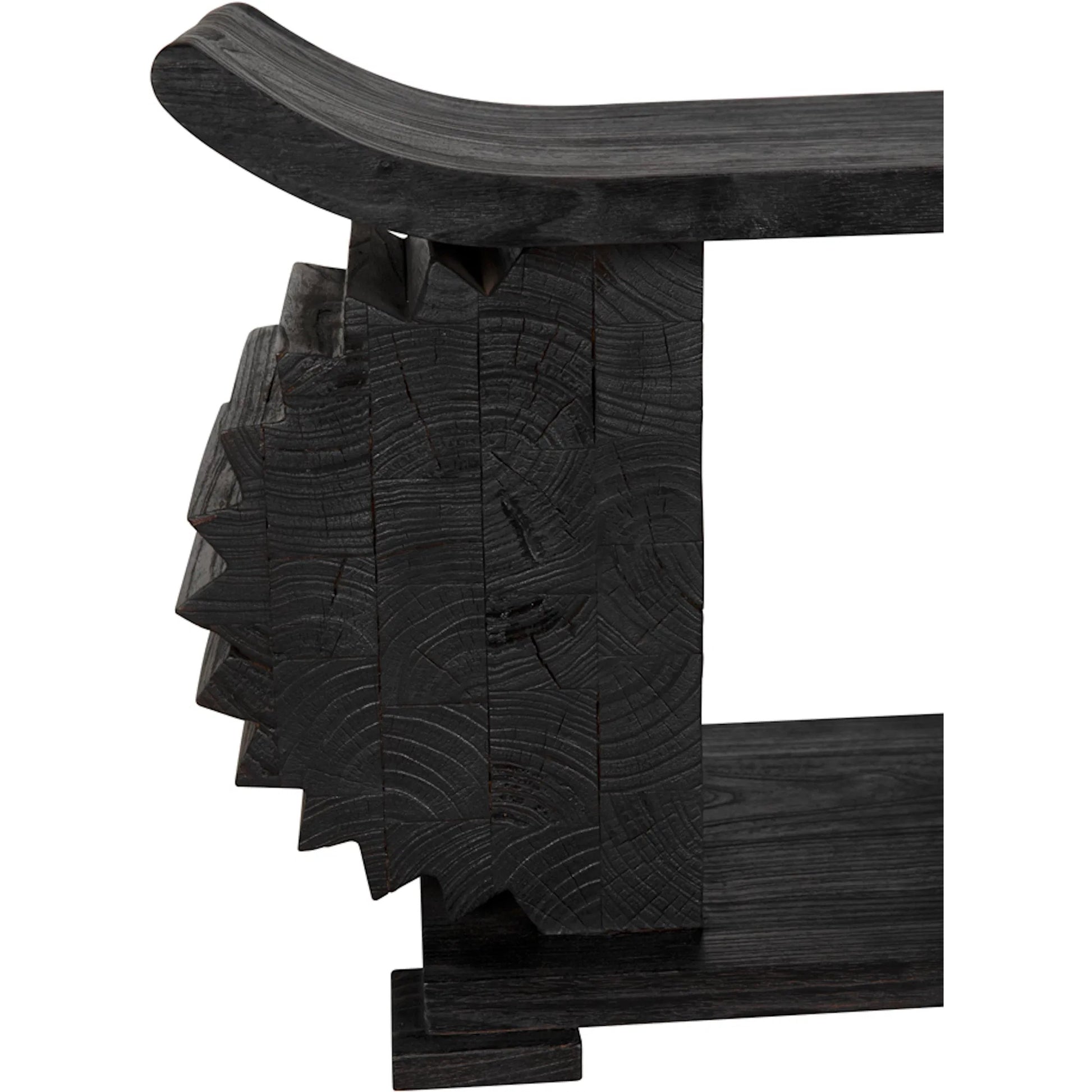 Duma Bench by Noir in burnt black. Made from munggur in a modern style.