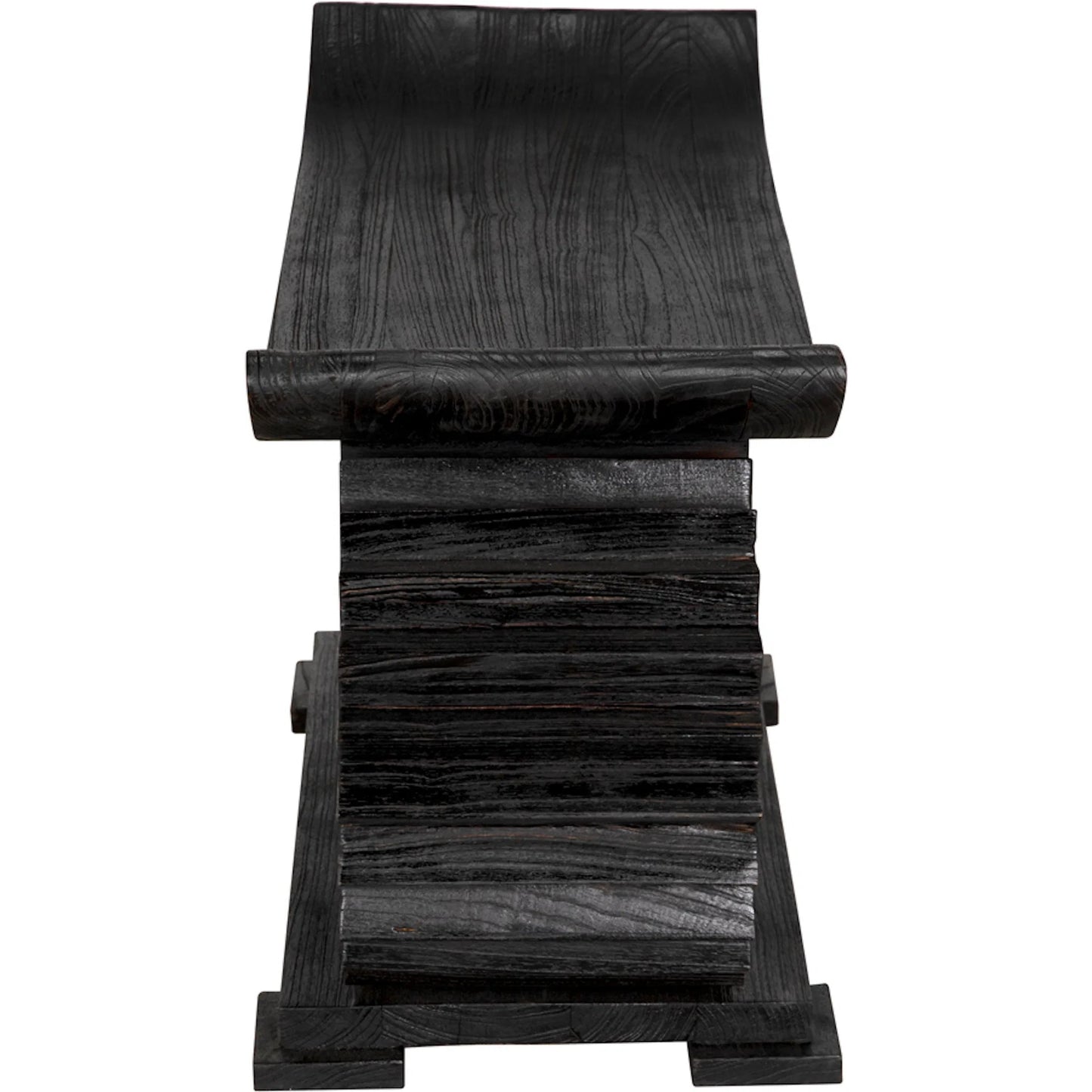 003 SI-2333075 | Additional Silo | Duma Bench by Noir in burnt black. Made from munggur in a modern style.