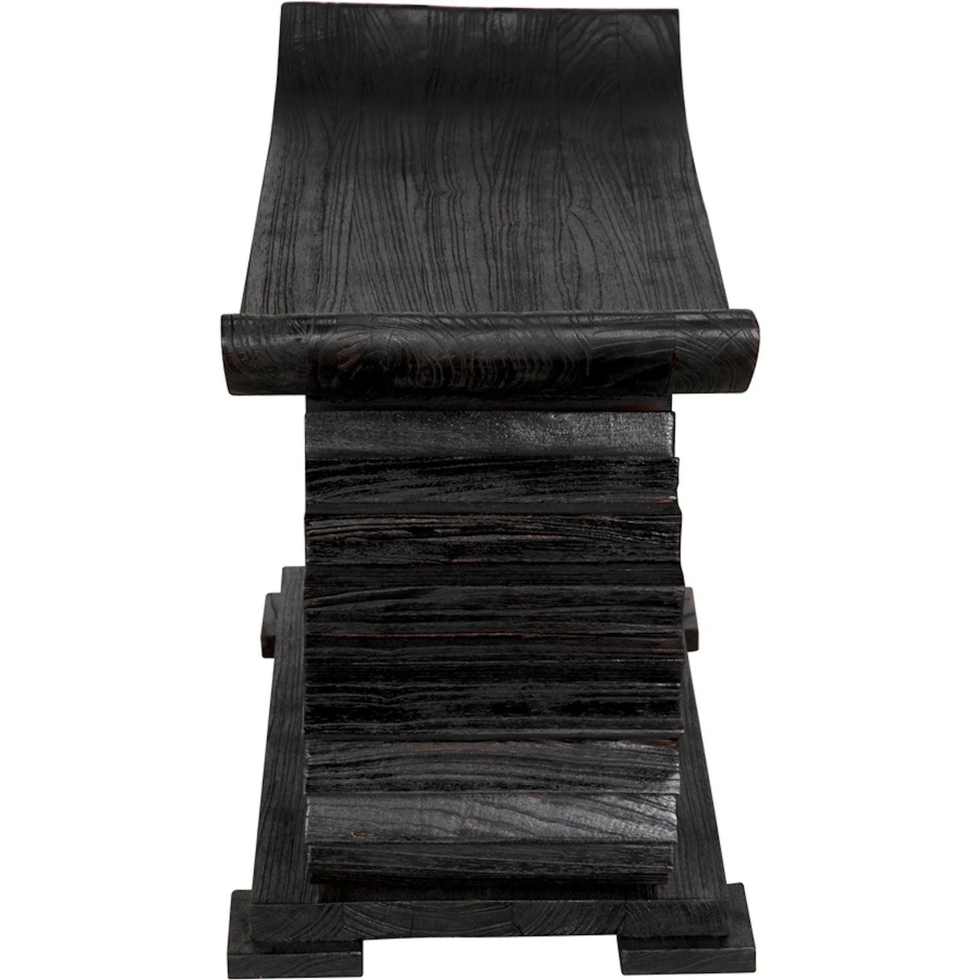 Duma Bench by Noir in burnt black. Made from munggur in a modern style.
