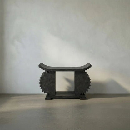 Duma Bench by Noir in burnt black. Made from munggur in a modern style.