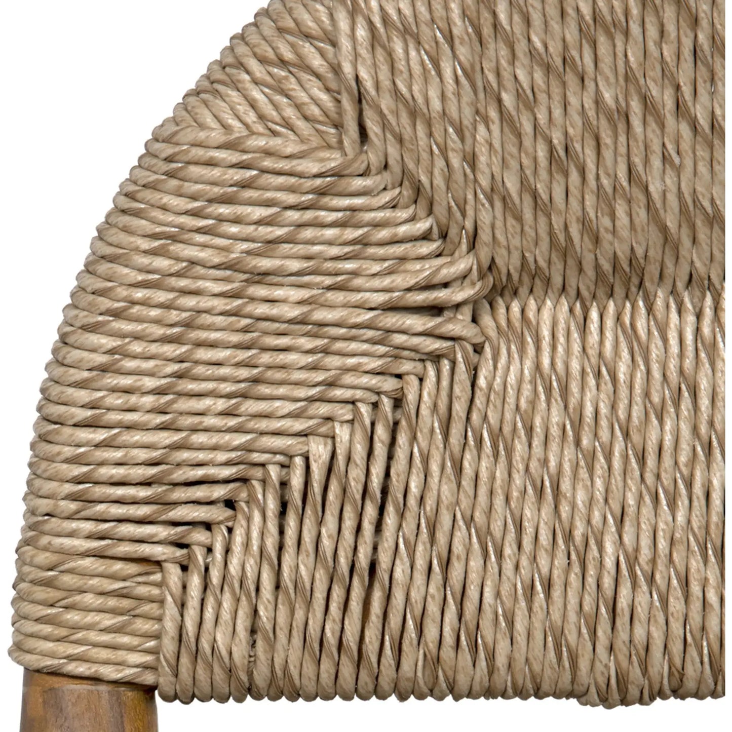 002 SI-2137030 | Unknown | Laredo Counter Stool by Noir in clear coat flat. Made from teak and synthetic seagrass in a modern style.