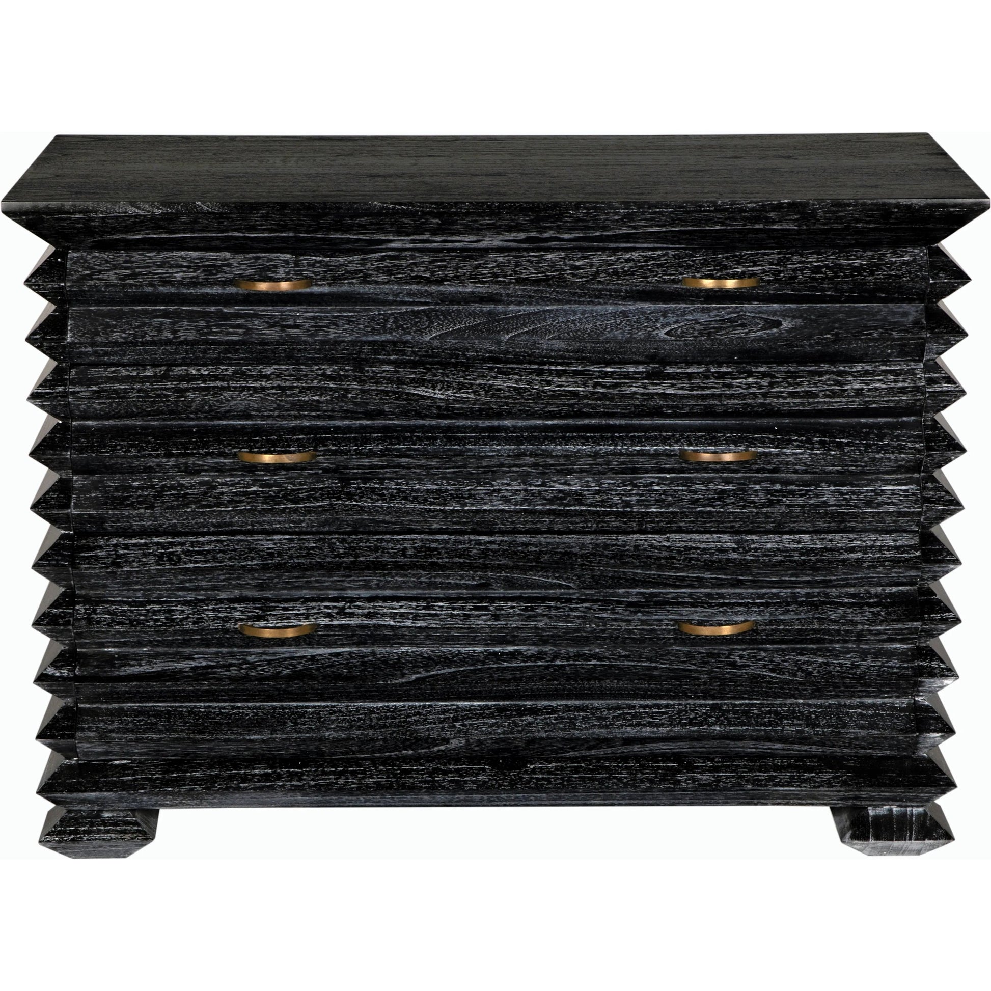 Tiago Chest by Noir in cinder black. Made from mindi and brass hardware in a modern style.