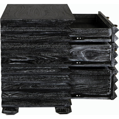 Tiago Chest by Noir in cinder black. Made from mindi and brass hardware in a modern style.