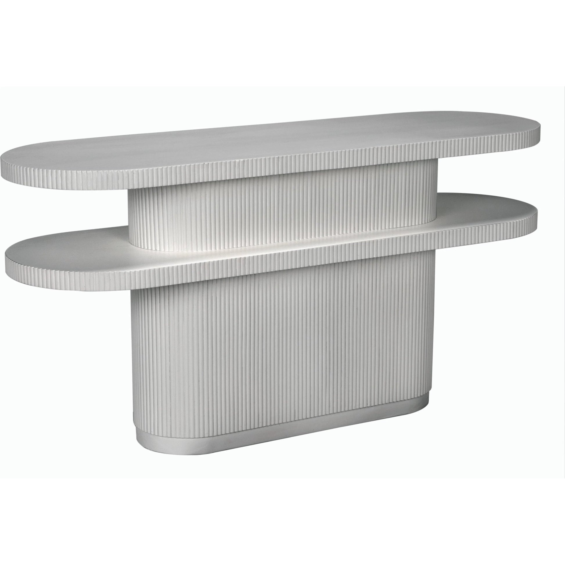 Small Parker Console by Noir in white wash. Made from mahogany and veneer in a modern style.