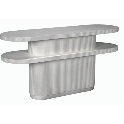 Small Parker Console by Noir in white wash. Made from mahogany and veneer in a modern style.