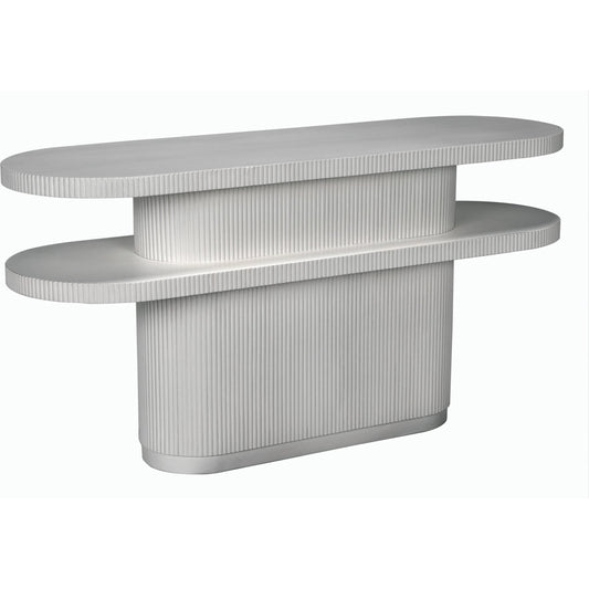 Small Parker Console by Noir in white wash. Made from mahogany and veneer in a modern style.