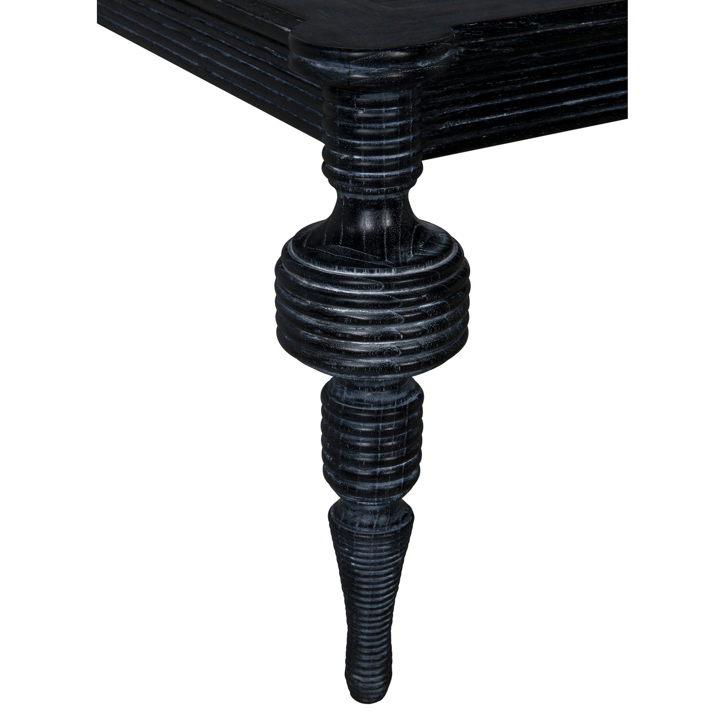 004 SI-2130220 | Closeup | Stockholm Coffee Table by Noir in cinder black. Made from mindi in a traditional style.