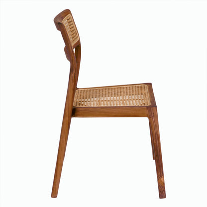Salam Chair by Noir in clear coat flat teak. Made from teak and rope in a cottage & farmhouse style.