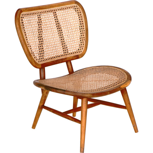 Marcie Chair by Noir in clear coat flat. Made from teak and caning in a cottage & farmhouse style.