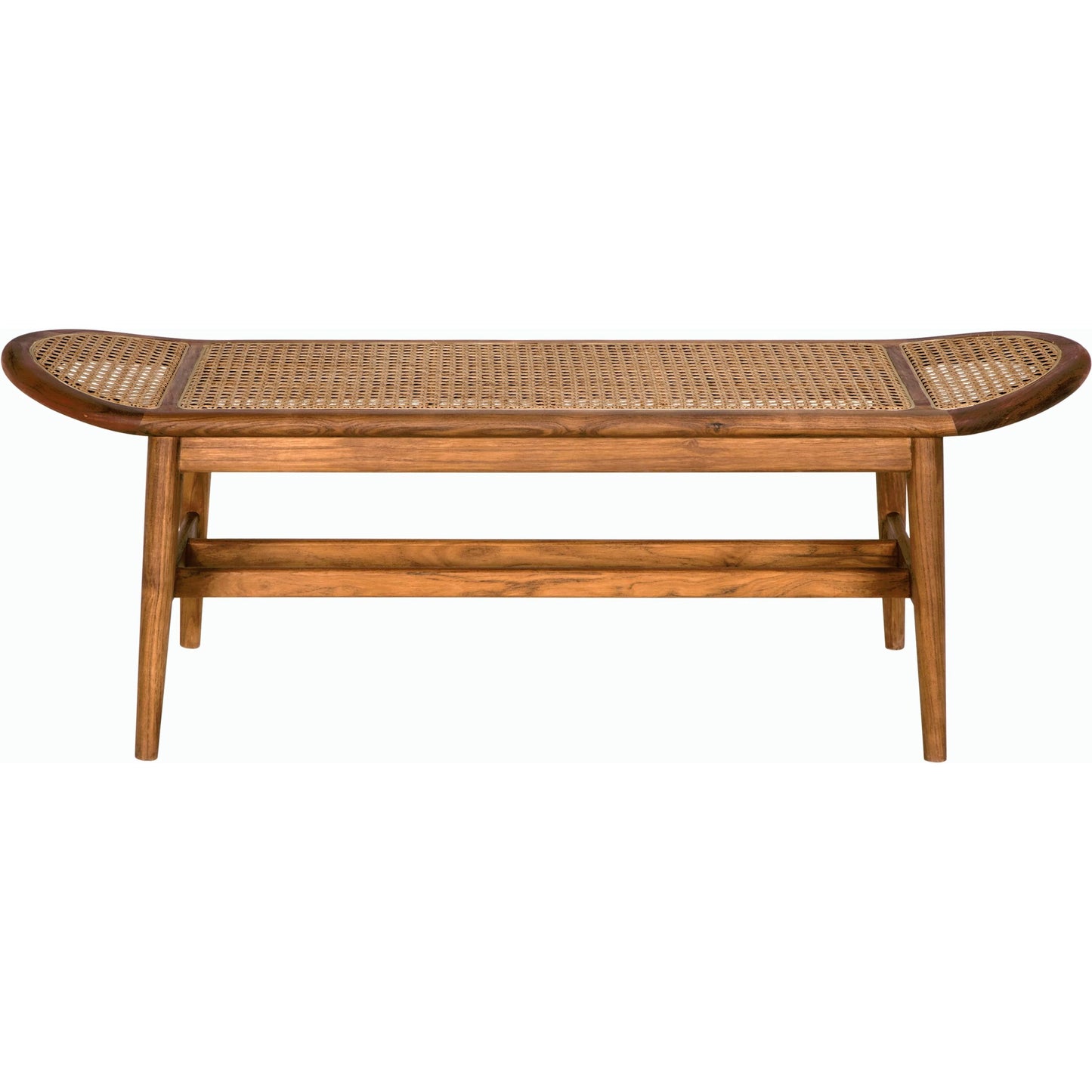 003 SI-2189494 | Unknown | Wayland Bench by Noir in clear coat flat. Made from teak and caning in a modern style.