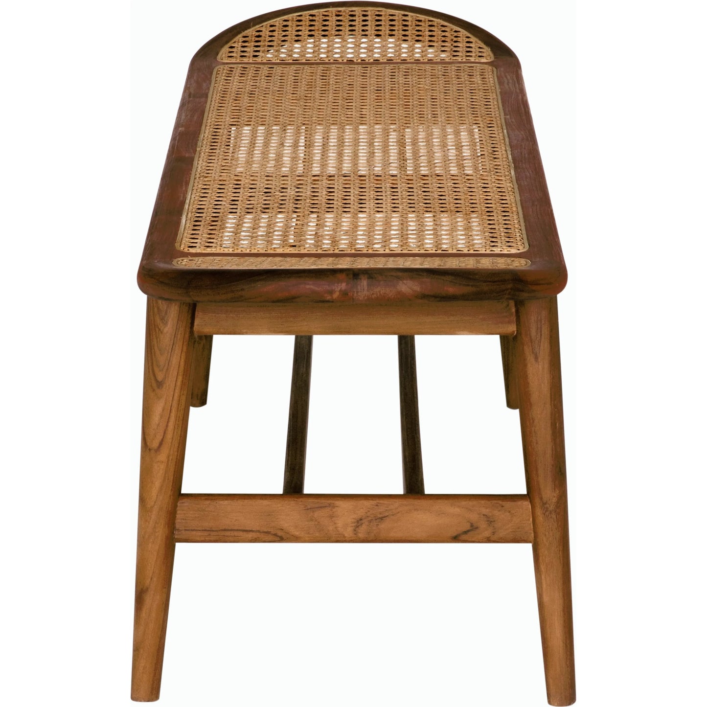 004 SI-2189494 | Unknown | Wayland Bench by Noir in clear coat flat. Made from teak and caning in a modern style.