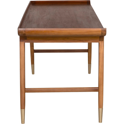 Mandrake Desk by Noir in clear coat flat. Made from teak in a unique style.