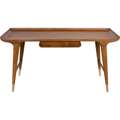 Mandrake Desk by Noir in clear coat flat. Made from teak in a unique style.