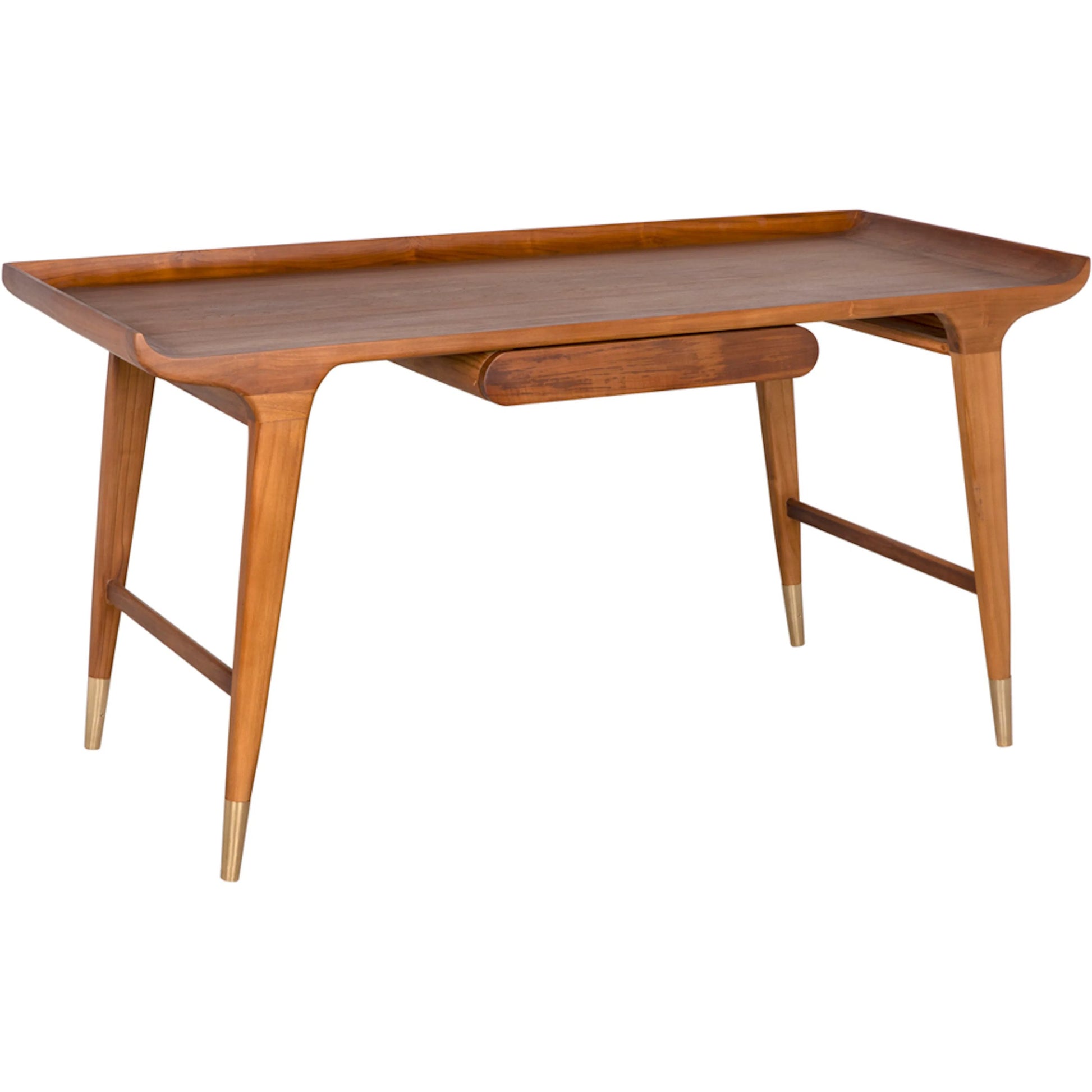 Mandrake Desk by Noir in clear coat flat. Made from teak in a unique style.
