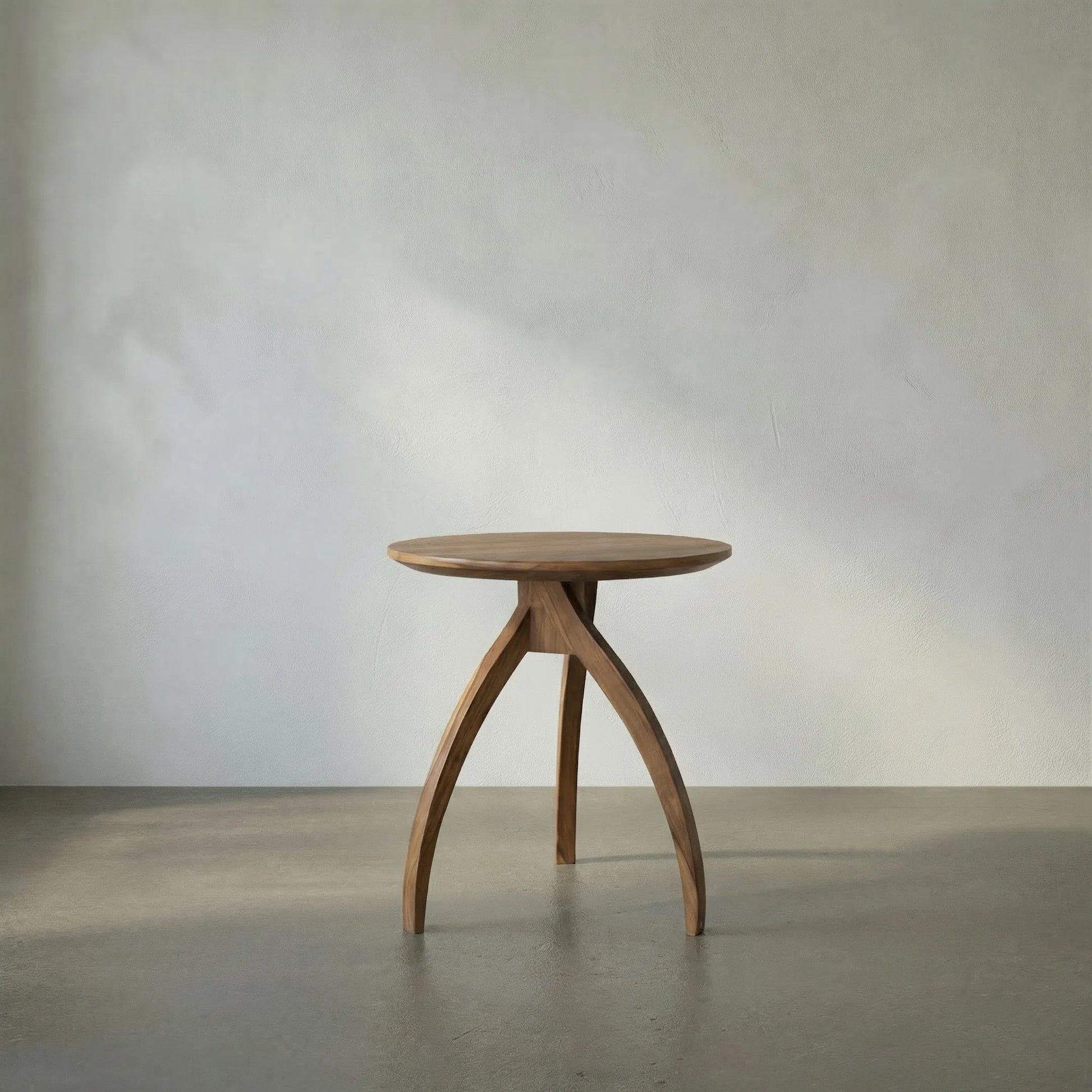 Vikram Side Table by Noir in clear coat flat. Made from teak in a transitional style.
