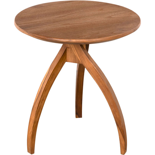 Vikram Side Table by Noir in clear coat flat. Made from teak in a unique style.