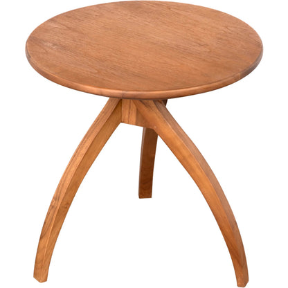 Vikram Side Table by Noir in clear coat flat. Made from teak in a transitional style.
