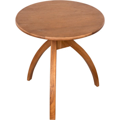Vikram Side Table by Noir in clear coat flat. Made from teak in a transitional style.