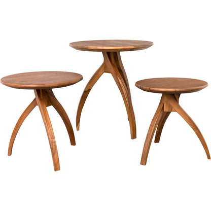 Vikram Side Table by Noir in clear coat flat. Made from teak in a transitional style.